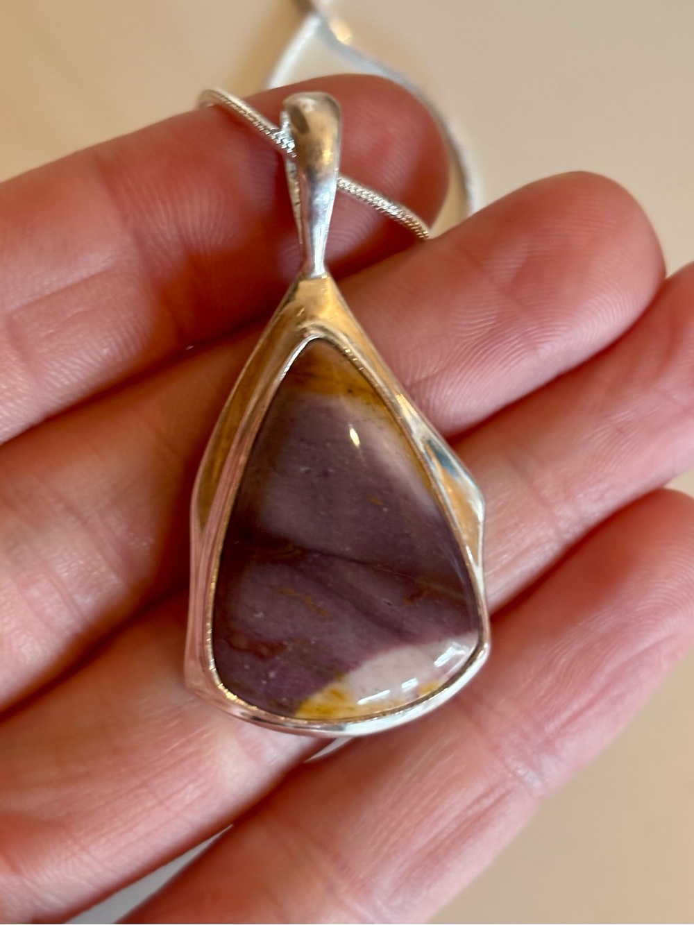 Natural Australian Mookaite Crystal Necklace - 925